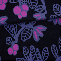 *REMNANT 28cm* PaaPii Design, GOTS Organic, Jacquard Knit, Lingonberry Blueberry Purple