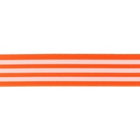 Waistband Elastic, Soft 40mm Line Stripes Neon Orange