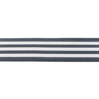 Waistband Elastic, Soft 40mm Line Stripes Dark Grey