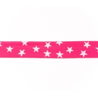Waistband Elastic, Soft 25mm Stars Fuchsia
