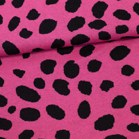 PaaPii Design, GOTS Organic, Jacquard Knit, Cheetah Dots Pink Black