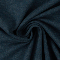 *REMNANT 120cm* European Cotton Elastane Jersey, Oeko-Tex, Melange Petrol Blue