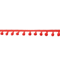 Pom Pom Trim 15mm (10mm Ball) Red