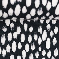 European Modal Blend French Terry Knit, Brush Black & White