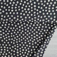 European Knit, Oeko-Tex Lightweight French Terry, Scribbled Spots Dark Charcoal