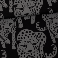 PaaPii Design, GOTS Organic Jersey, Cheetah Dark Grey Black