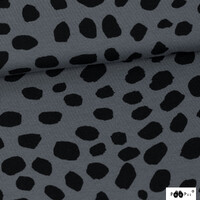 PaaPii Design, GOTS Organic Jersey, Cheetah Dots Dark Grey/Black