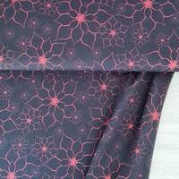 European Modal Blend French Terry Knit, Graceful Bloom Navy/Fuchsia