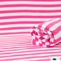 PaaPii Design, Ribbing GOTS Organic Pink/White Striped