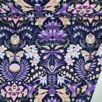 *REMNANT 57cm* European Modal Blend French Terry Knit, Hummingbird Purple