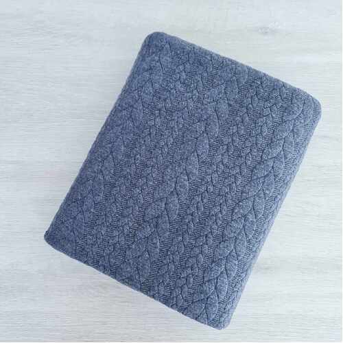 European Cable Sweater Knit, Melange Dark Blue
