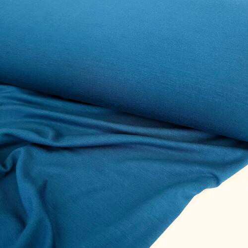 *REMNANT 66cm* European Bamboo Elastane Jersey, Oeko-Tex, Solid, Petrol Blue