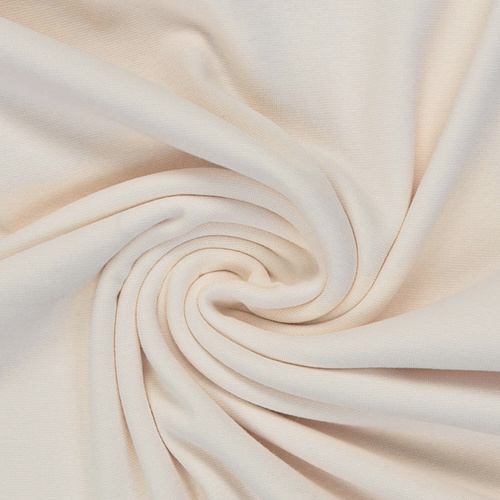 European Cotton Elastane Jersey, Solid, Oeko-Tex, Vanilla Cream