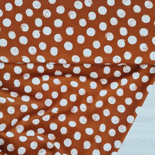 *REMNANT 81cm* European Viscose Linen Blend, Spots Clay