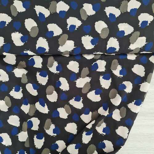 *REMNANT 114cm* European Woven Viscose, Oeko-Tex, Mottled Grey Blue