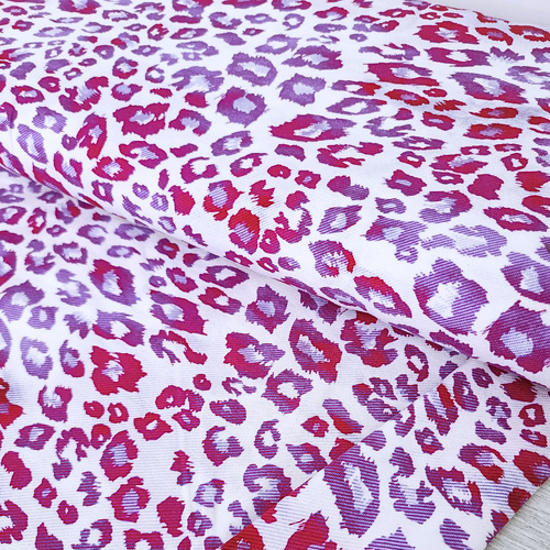 *REMNANT 112cm* European Cotton Elastane Jersey, Oeko-Tex, Leopard Kiss White
