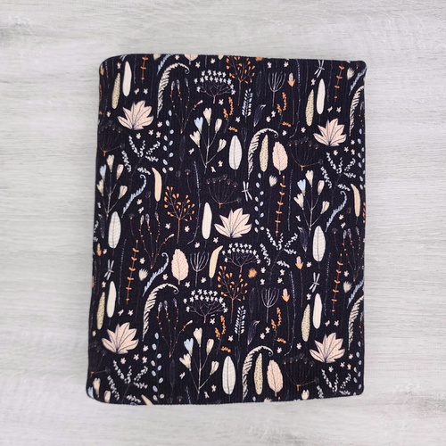 *REMNANT 130cm* European Fine Ribbed Jersey Knit, Oeko-Tex, Autumn Floral Navy