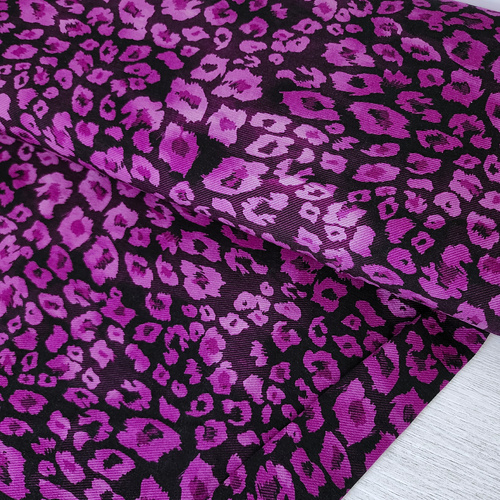 *REMNANT 56cm* European Cotton Elastane Jersey, Oeko-Tex, Leopard Kiss Boysenberry