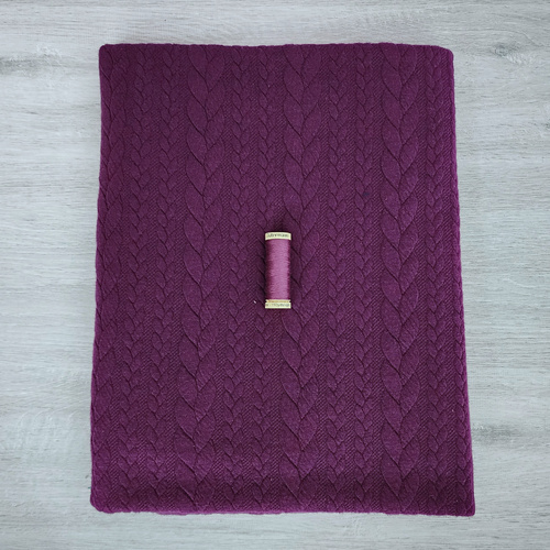 *2 PIECE BUNDLE DEAL* European Cable Sweater Knit, Eggplant & Thread