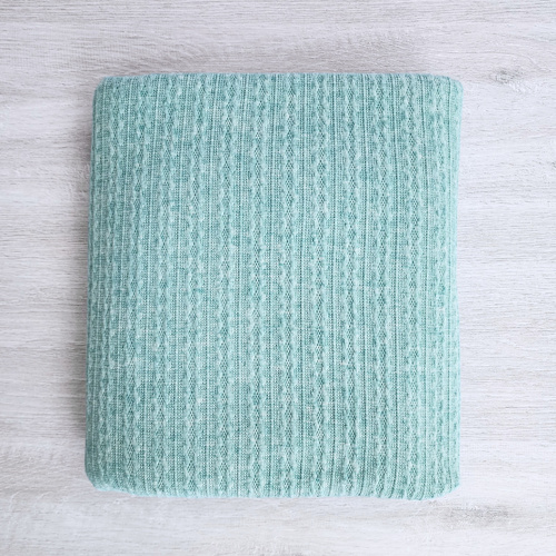 *REMNANT 147cm* European Cable Jersey Knit, Melange Mint