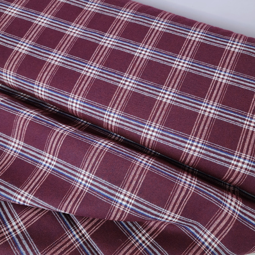 European Cotton Flannel, Fine Plaid Burgundy