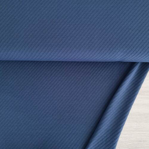 *REMNANT 167cm* European Cotton Jacquard Knit, Oeko-Tex, Diagonal Denim Blue