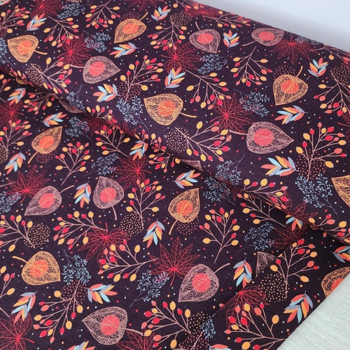 European Modal Blend French Terry Knit, Autumn Foliage
