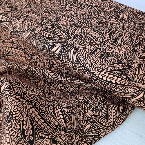 European Cotton Elastane Jersey, Oeko-Tex, Autumn Flower