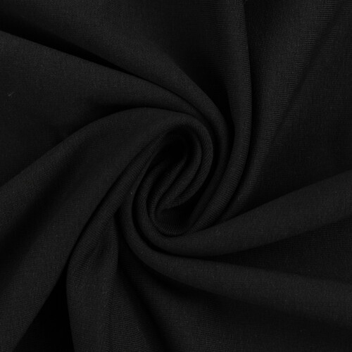 *REMNANT 119cm* European Cotton Elastane Jersey, Solid, Oeko-Tex, Black