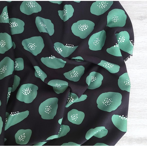 *REMNANT 158cm* European Woven Viscose, Oeko-Tex, Blossom Green