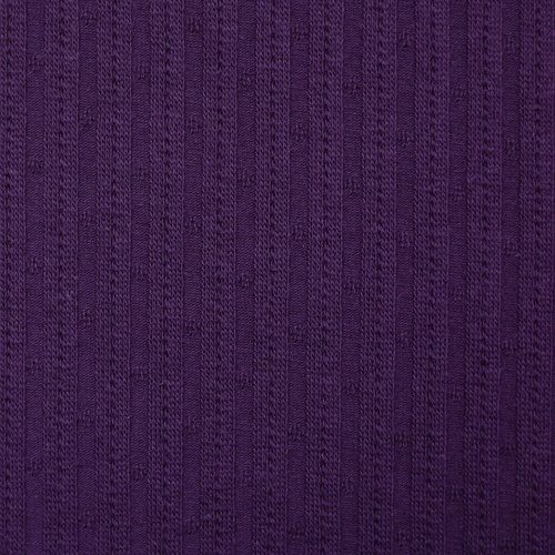 European Cotton Jersey, Oeko-Tex, Ribbed Pointelle Dark Amethyst