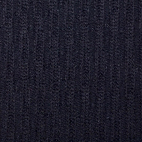 European Cotton Jersey, Oeko-Tex, Ribbed Pointelle Black