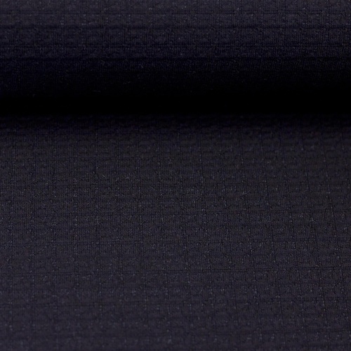 Belgian Waffle Cotton Textured Knit, Black