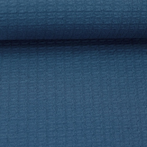 Belgian Waffle Cotton Textured Knit, Oxford Blue