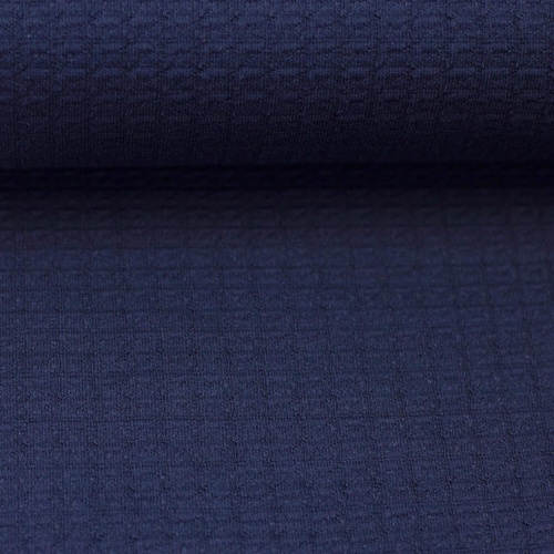 Belgian Waffle Cotton Textured Knit, Navy
