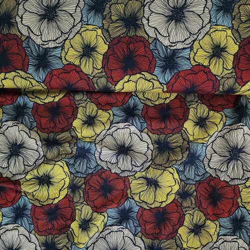 *REMNANT 58cm* European Modal Blend French Terry Knit, Floral Nation