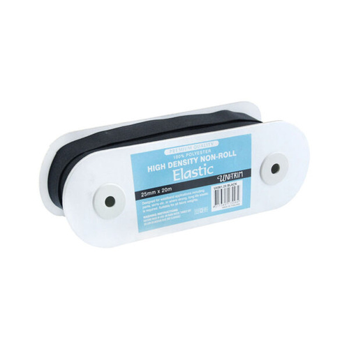 Elastic, Uni-Trim High Density 25mm - Black, 20m Roll
