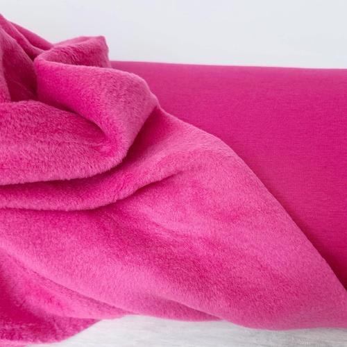 European Alpine Fleece Sweater Knit, Bright Pink