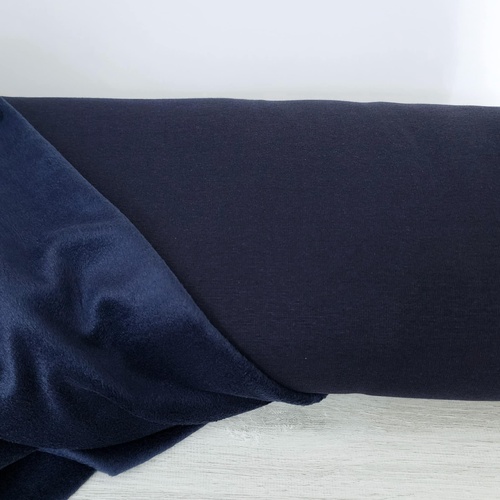 European Alpine Fleece Sweater Knit, Navy