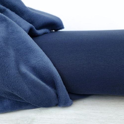 European Alpine Fleece Sweater Knit, Denim Blue