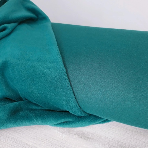 European Alpine Fleece Sweater Knit, Petrol Marine