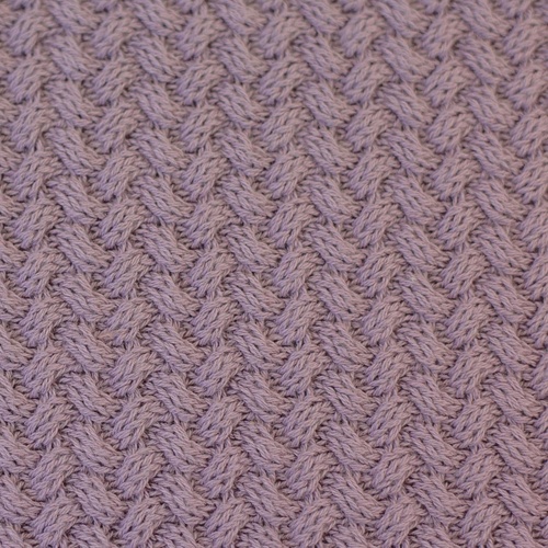 100% Cotton Textured Knit 'Herringbone', Oeko-Tex, Mauve