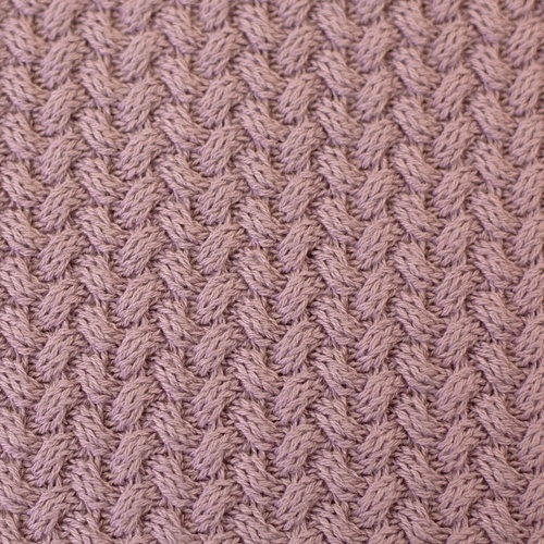 100% Cotton Textured Knit 'Herringbone', Oeko-Tex, Light Rose