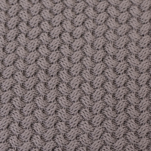 100% Cotton Textured Knit 'Herringbone', Oeko-Tex, Vintage Grey
