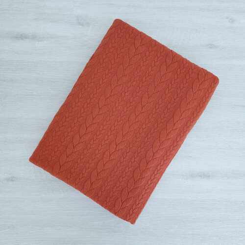 *REMNANT 109cm* European Cable Sweater Knit, Terracotta