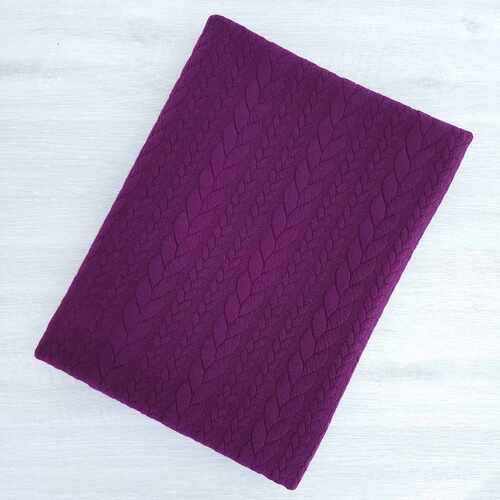 *REMNANT 2 PIECE* European Cable Sweater Knit, Eggplant