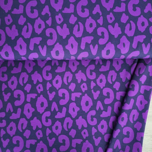European Modal Blend French Terry Knit, Wild Bright Purple/Navy