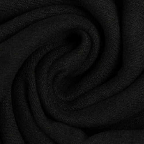 *REMNANT 178cm* European Knitted Brushed Cotton, Mid Weight, Black
