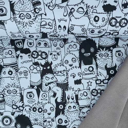 *REMNANT 95cm* European Softshell, Nano, Little Monsters Grey