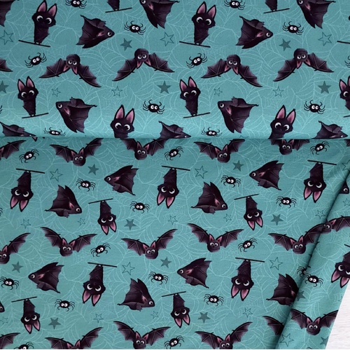 European Cotton Elastane Jersey, Oeko-Tex, Bats Light Eucalypt